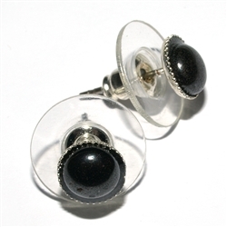 0642140002 Ohrstecker, Hämatin, 06mm-Cabochon, für Bodenständer  | Marco Schreier