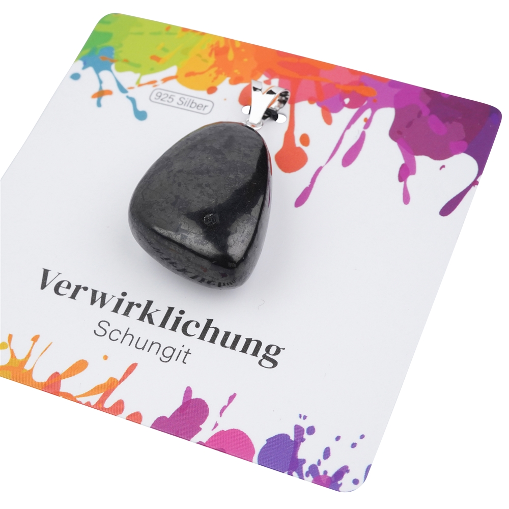 Pendant Shungite (stab.), Tumbled Stone large, rhodiniert | Marco Schreier