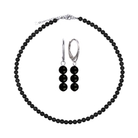 Bracciale in shungite (stab.), perle da 6 mm, catena di prolungamento, rodiato