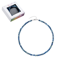 0645612206 Shattuckite 6mm ball necklace, rhodium-plated silver, extension chain | Marco Schreier