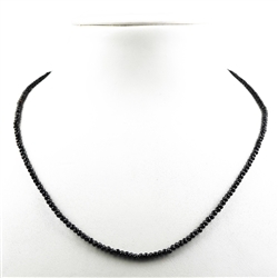 0645700001 Chain ball faceted, Spinel black, 2mm/45cm | wholesaler gems & healing stones