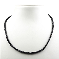 0645703006 Chain Button faceted, Spinel (black), 4mm/45cm | gems, healing stones & jewelry