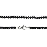 Chain Button faceted, Spinel (black), 3mm/45cm