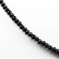 Collana di bottoni sfaccettati, spinello (nero), 3 mm/45 cm