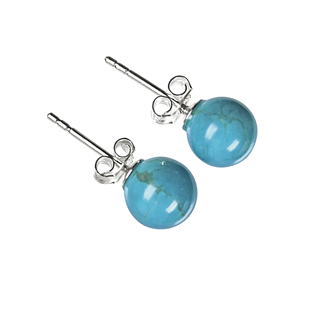 Pendientes turquenita (color Magnesita), esfera, 8mm | Marco Schreier