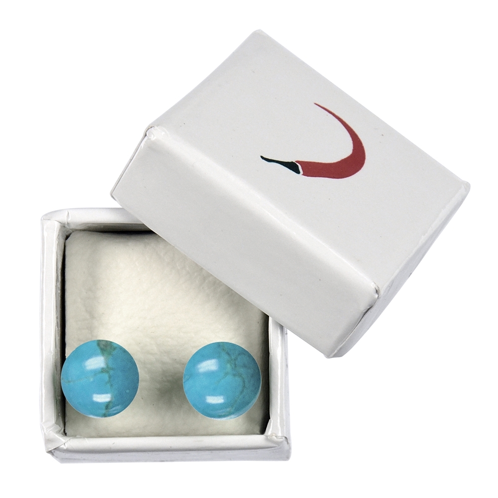 Pendientes turquenita (color Magnesita), esfera, 8mm | Marco Schreier