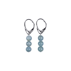 0647845442 Earrings aragonite (blue) 5.5mm balls | wholesale gems, healing stones & jewelry