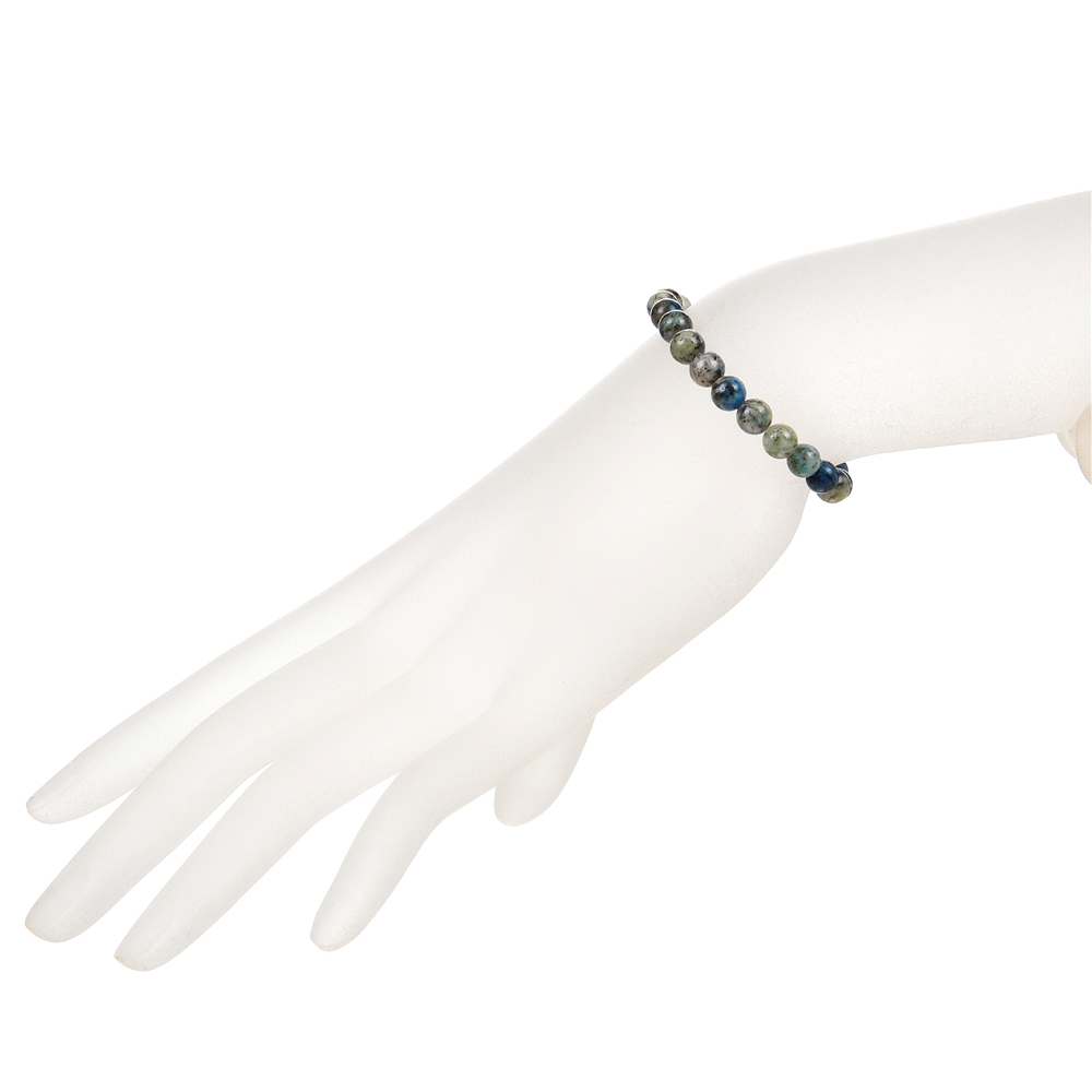 Bracelet en perles rondes, K2 (Azurite en Gneiss), boules de 6,0 - 6,5mm