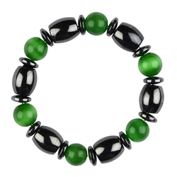 0650450081 Bracciale, ematina/occhio di gatto verde (vetro) | Marco Schreier