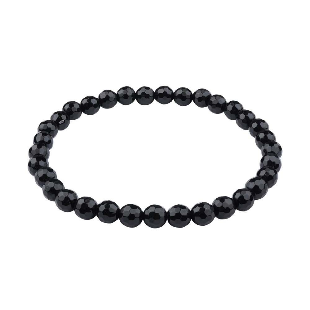 Bracelet, black Agate (dyed), 06mm beads, faceted