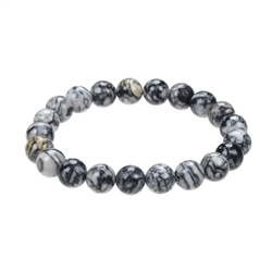 0651050108 Bracelet, Pinolite (magnésite de fleur de glace), 08 - 09mm boules | Marco Schreier