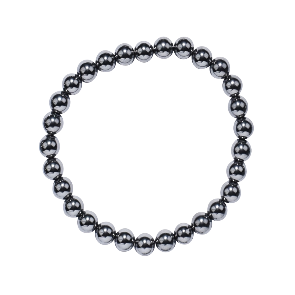 Bracelet en perles rondes, silicium (synt.), 06mm boules