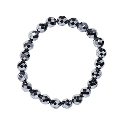 0652951081 Bracelet en perles rondes, silicium (synt.), 08mm boules, facettes | Marco Schreier