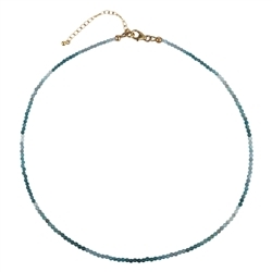 0656219301 Necklace grandidierite, beads (2.5mm) faceted, gold-plated | Marco Schreier