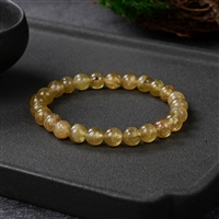 Bracelet, Apatit (yellow), 08mm beads