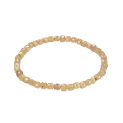 0656651005 Bracelet, Apatit (yellow), 04mm cube, faceted | wholesaler gems & healing stones