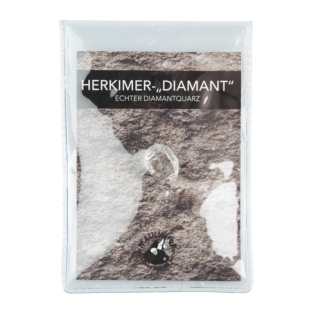 Herkimer Diamond (Pakistan) with enclosure in pouch, 1.0 - 1.2cm