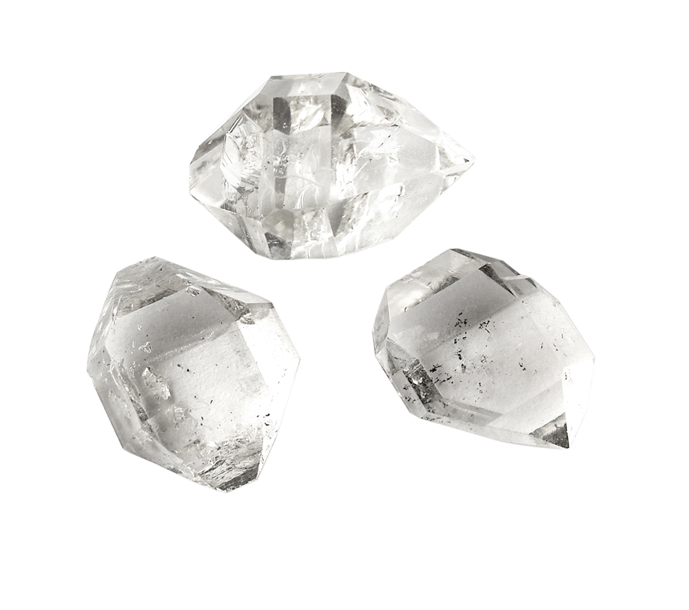 Diamant d'Herkimer (Pakistan) avec supplément en pochette, 1,4 - 1,6cm