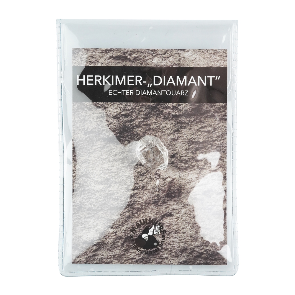 Herkimer Diamond (Pakistan) with enclosure in pouch, 1,4 - 1,6cm