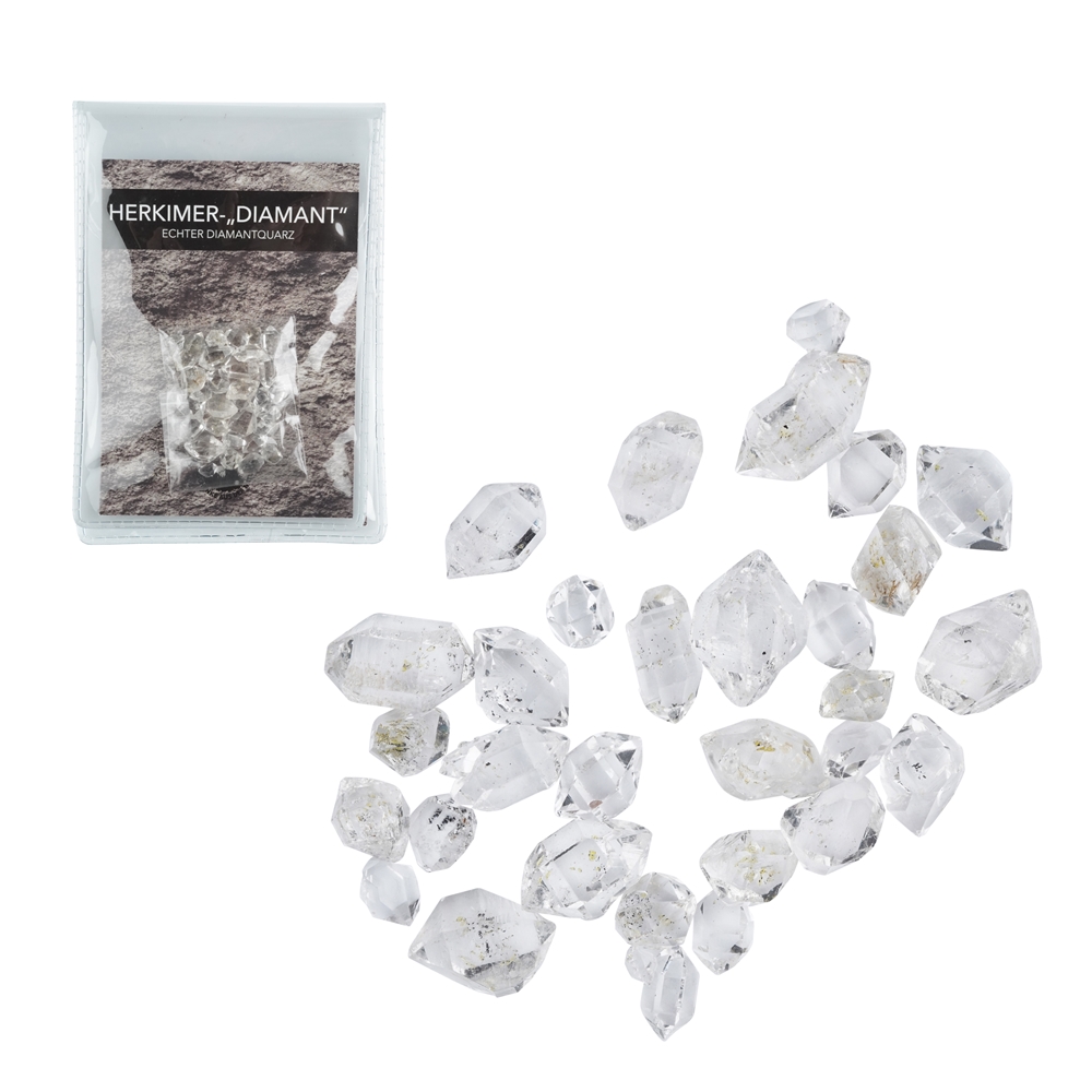 Herkimer-Diamant (Pakistan) mit Beileger in Pouch, 10g