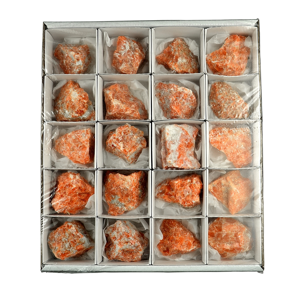 Pietre grezze di calcite (rosso-arancio), 05cm (20 pz./VE)