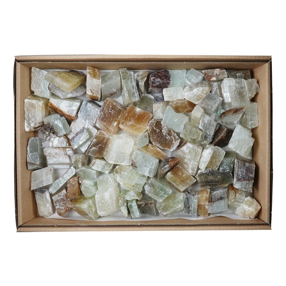 Rough stones calcite (olive green-brown), 03-05cm (5kg)