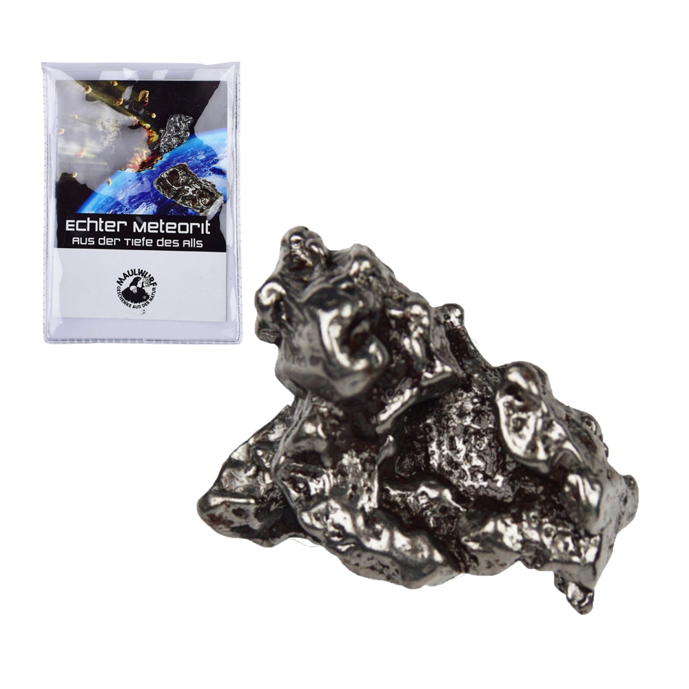 Meteorite 65-75 gram with certificate card in pouch