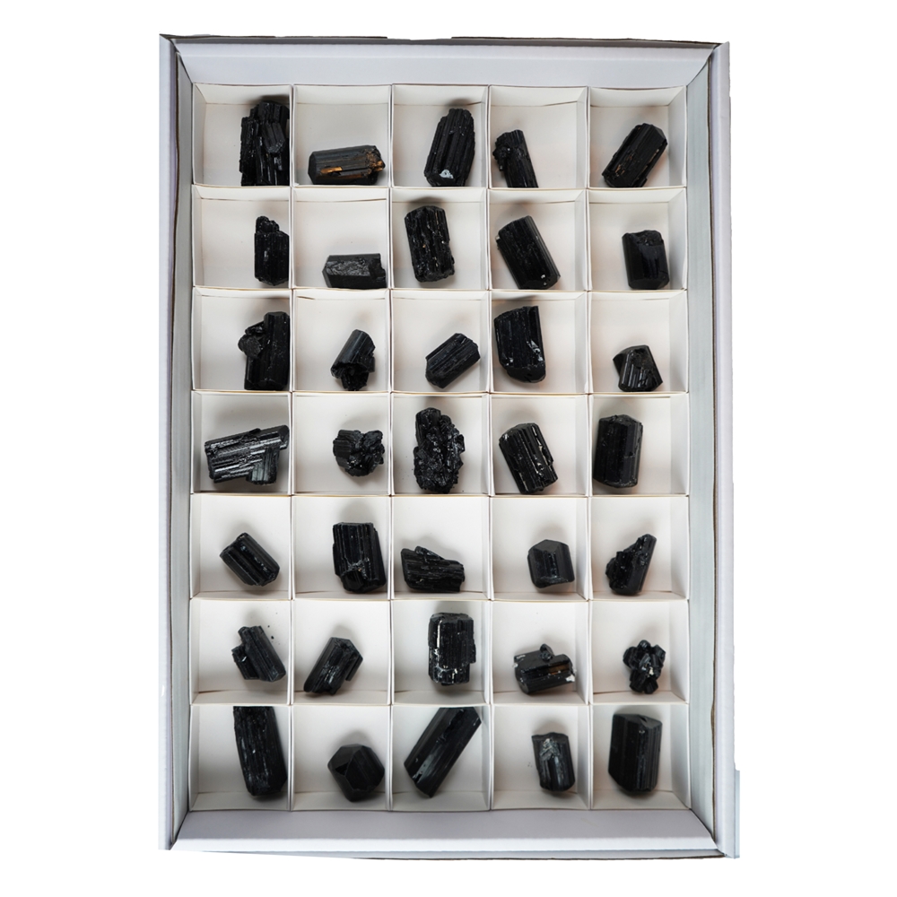 Rohkristalle Schörl (Turmalin schwarz), 3,5 - 4,5cm (35 St./VE)