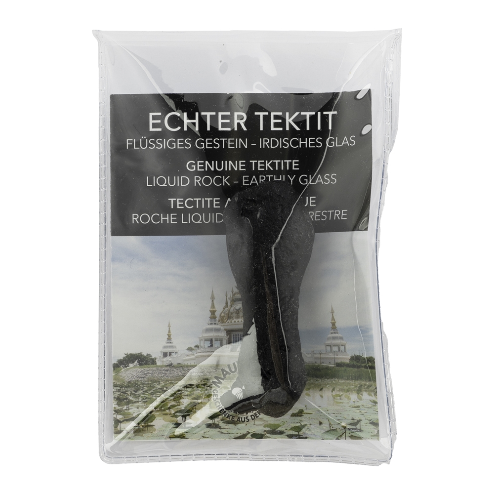 Tektit mit Beileger in Pouch, 6,0cm