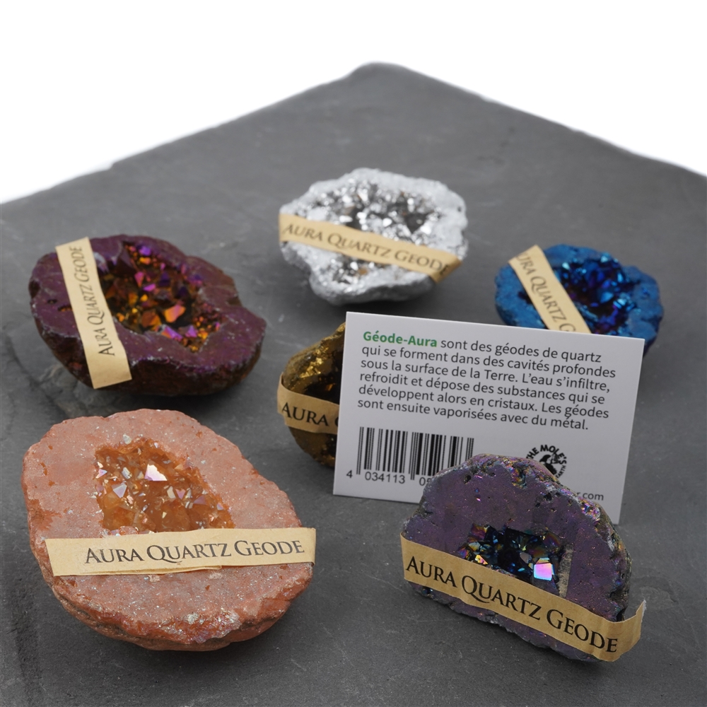 Mini-Flat Geoden Auraquarz, 3,0 - 4,5cm (12 - 15 St./VE) | Marco Schreier