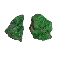Uvarovite with certificate card in pouch