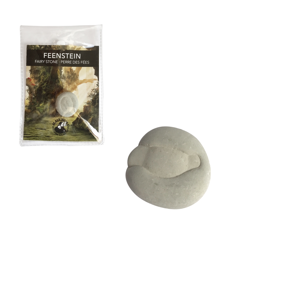 Feensteine (Fairy Stone) mit Zertifikatkarte in Pouch, 1,5 - 2,0cm