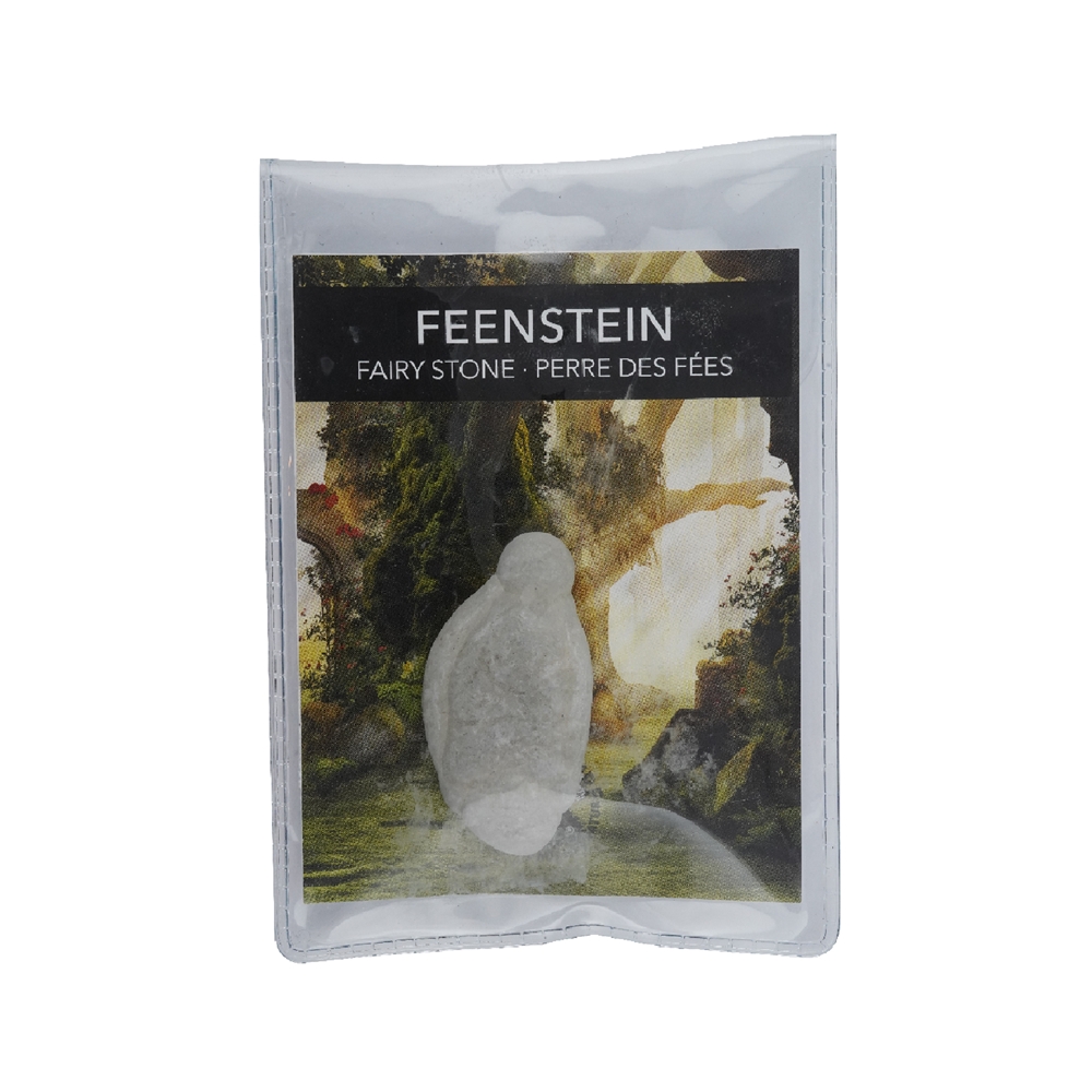 Fairy Stone with certificate card in pouch, 3.5 - 4.5 cm