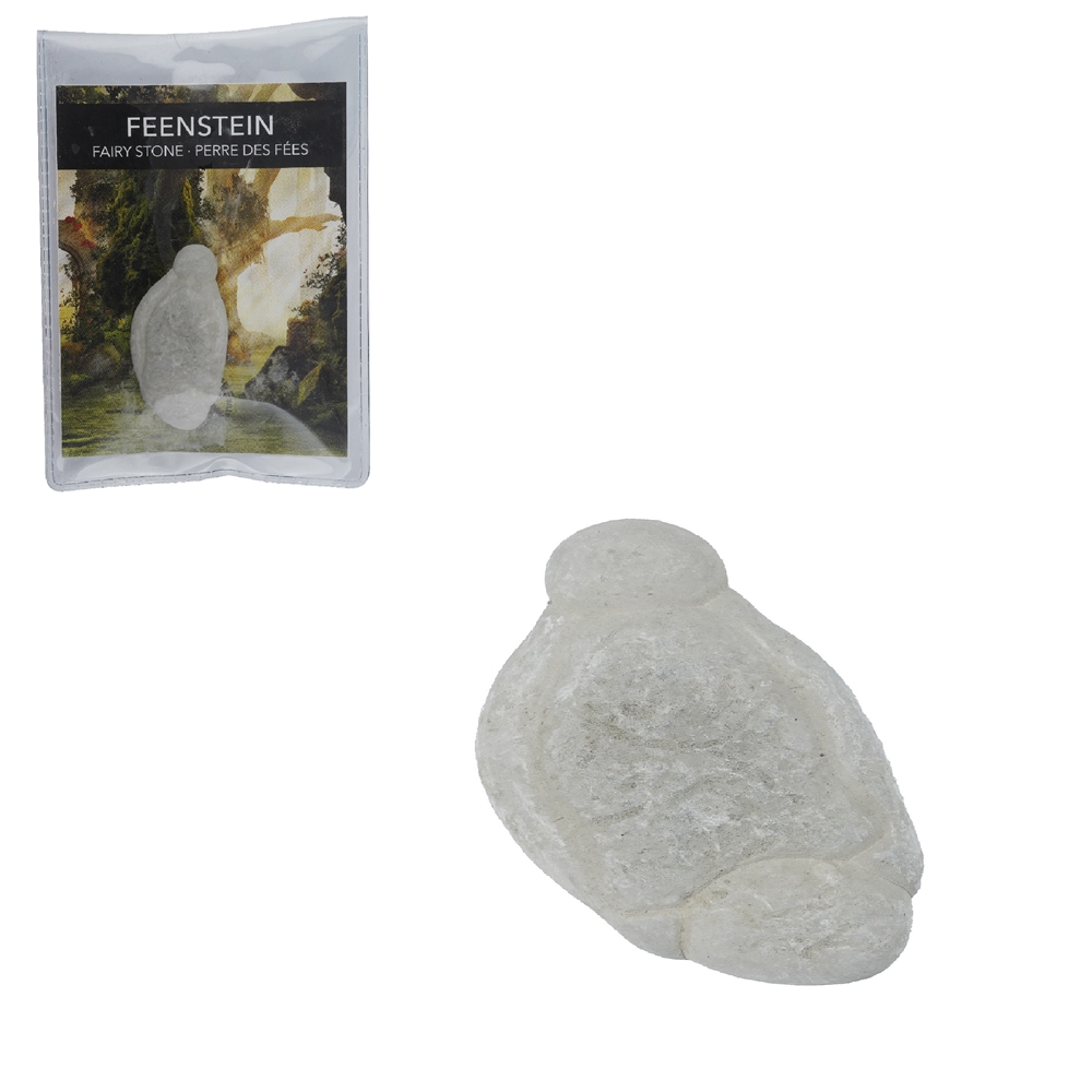 Piedras de hada (Fairy Stone) con tarjeta de certificado en bolsita, 3,5 - 4,5cm