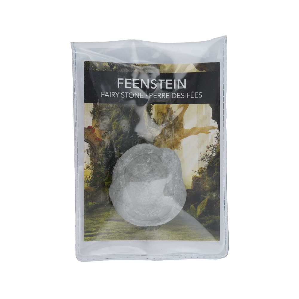 Feensteine (Fairy Stone) mit Zertifikatkarte in Pouch, 4,5 - 5,5cm