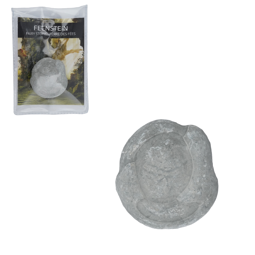 Piedras de hada (Fairy Stone) con tarjeta de certificado en bolsita, 4,5 - 5,5cm