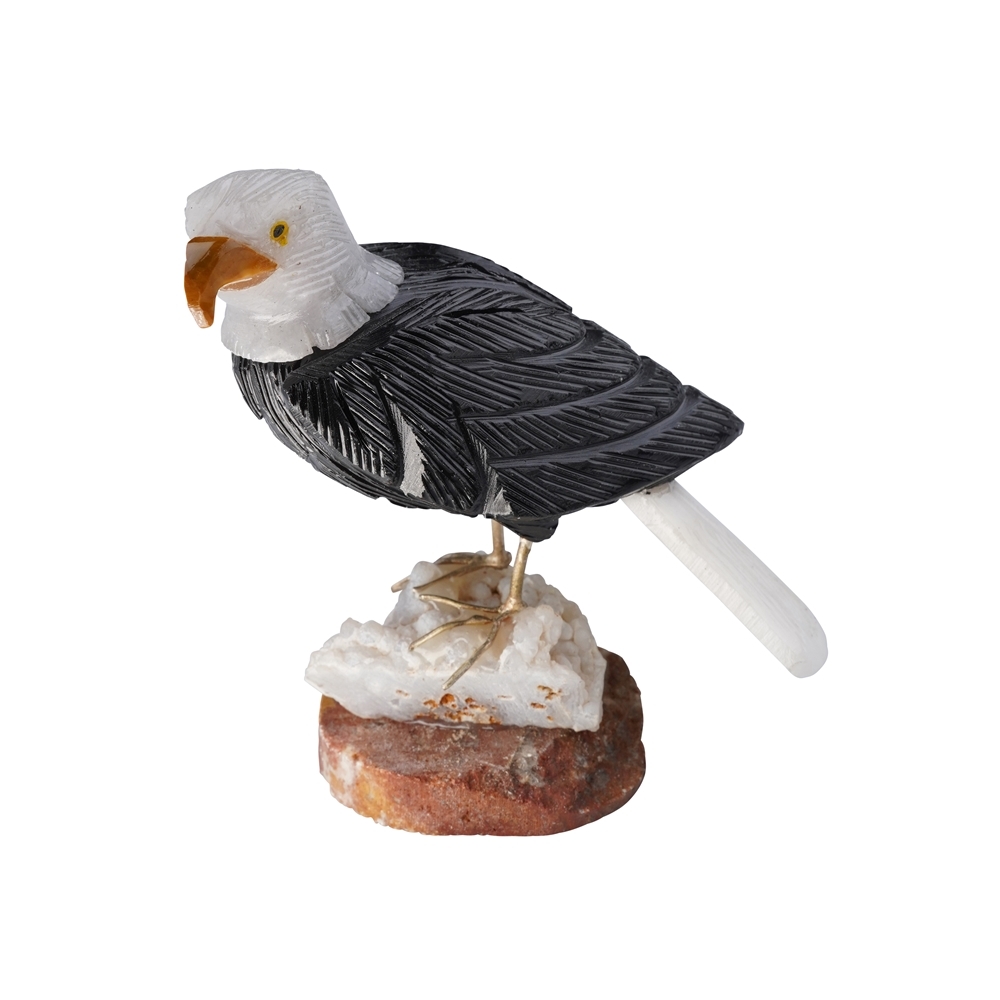Aigle gravé Calcite (noir), 10cm | Marco Schreier