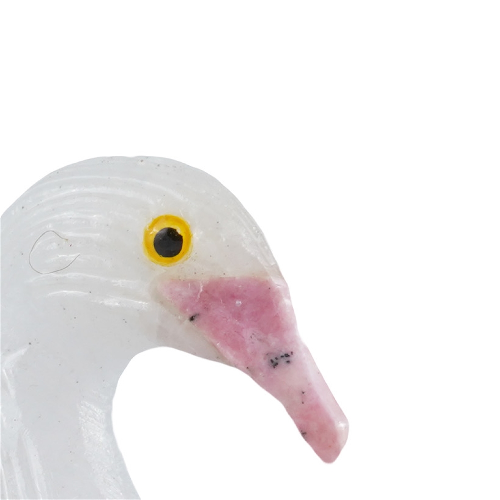 Engraved bird (swan), Calcite (white), 10cm