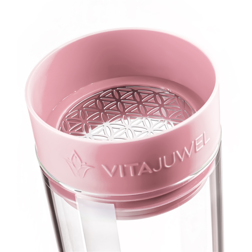 VitaJuwel Carafe à eau "Sana" Beauty Blossom Rose, 0,75 litre