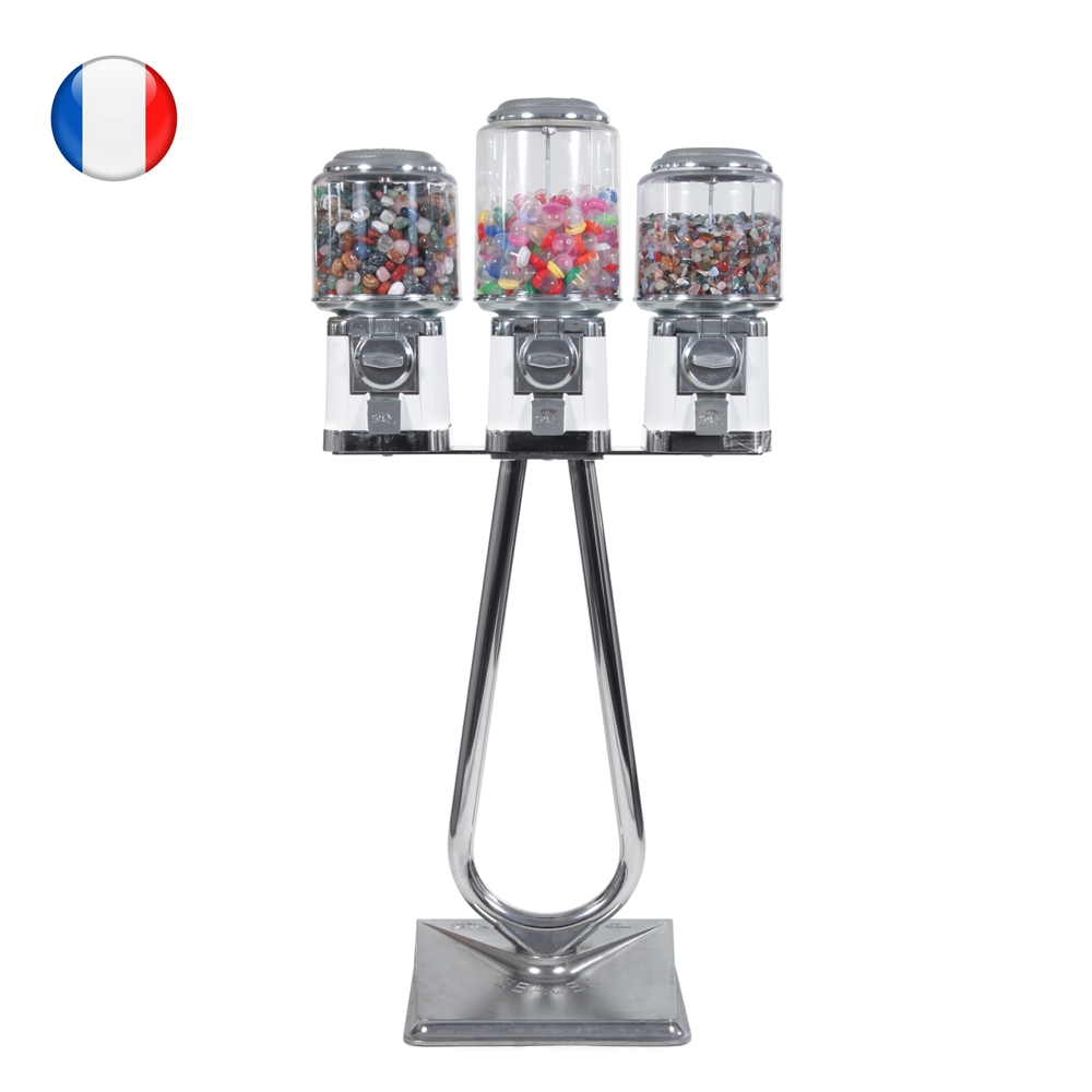 3-piece dispenser with filling small and large Tumbled Stones, pendant, 1200 info cards FRENCH