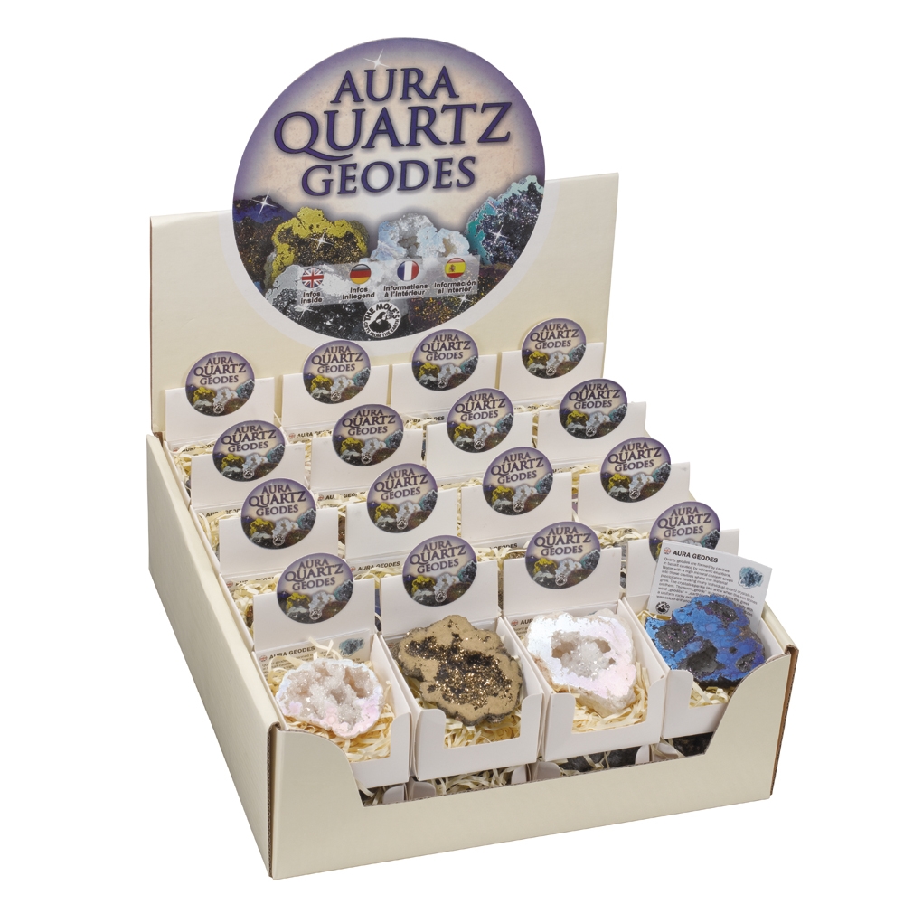 Cardboard display "Aura geodes" (32 boxes)