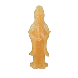 1000072501 Gravur Kuan Yin, Calcit (orange), 12cm | Edelsteine, Heilsteine & Schmuck-Handel