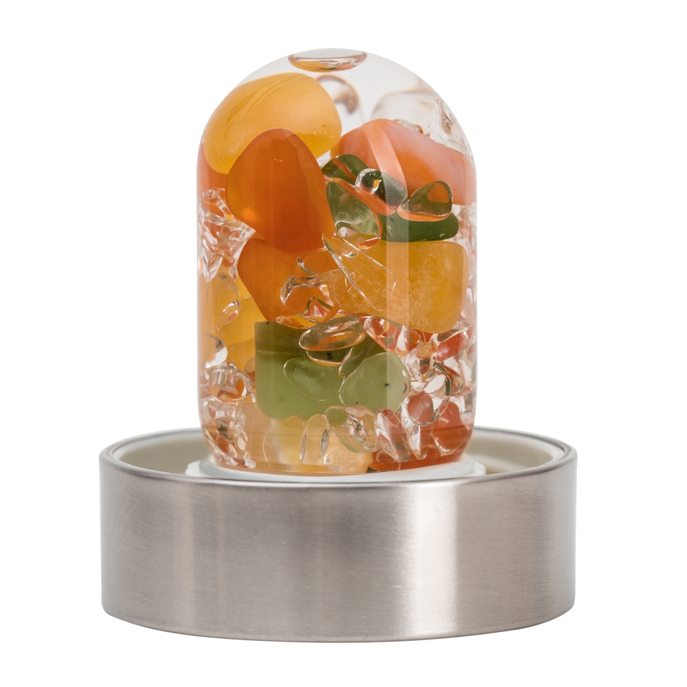 Modulo di gemme VitaJuwel ViA "Felicità (giada nefrite, corniola, calcite arancione, cristallo di rocca)