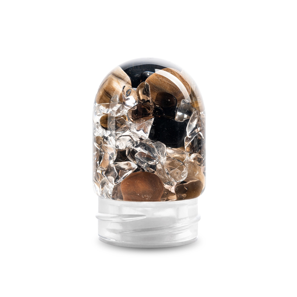 VitaJuwel ViA "Courage" gemstone module (Tourmaline (black), Petrified Wood, Smoky Quartz, Rock Crystal)
