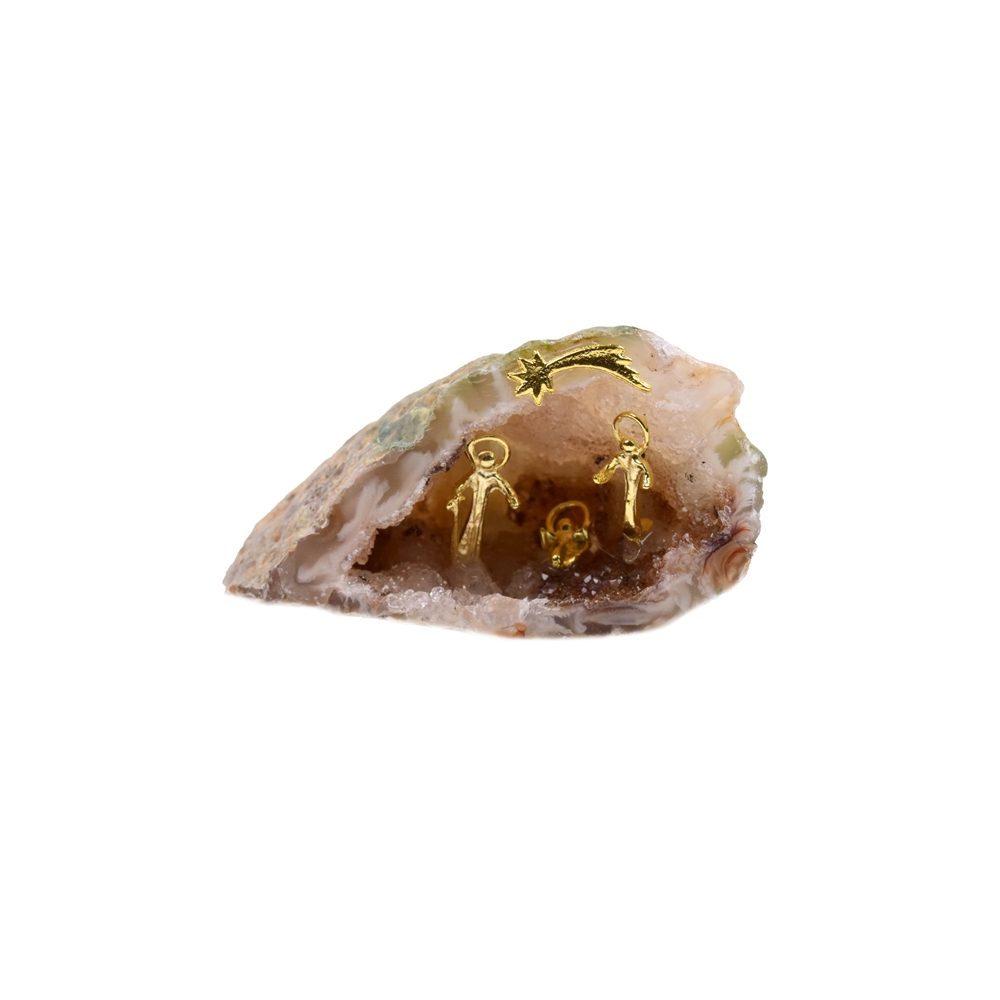 Crèche en cristal Agate Géode, 4 - 6cm (petit)