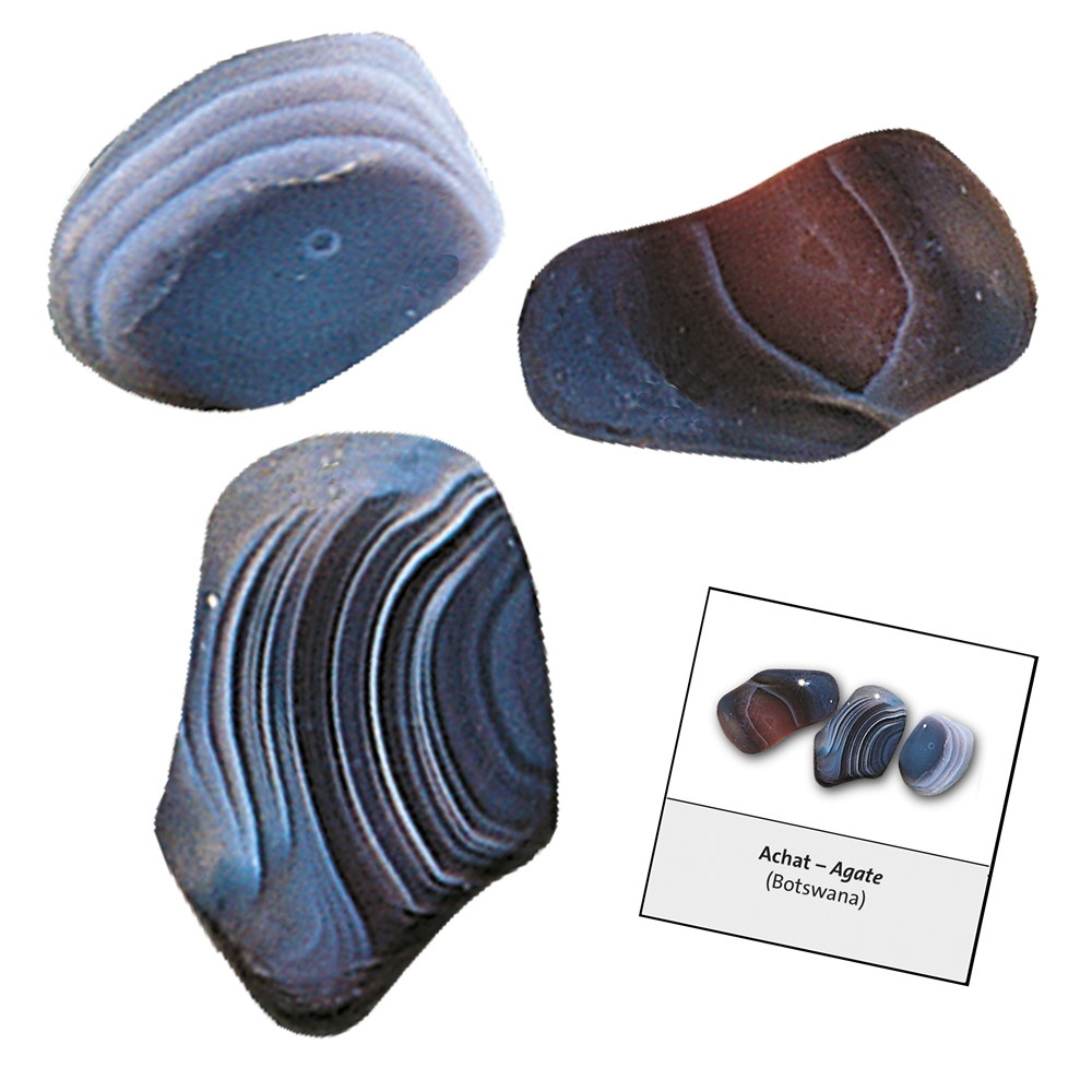 Confezione di ricarica di pietre burattate e adesivi in agata (24 pezzi/confezione)