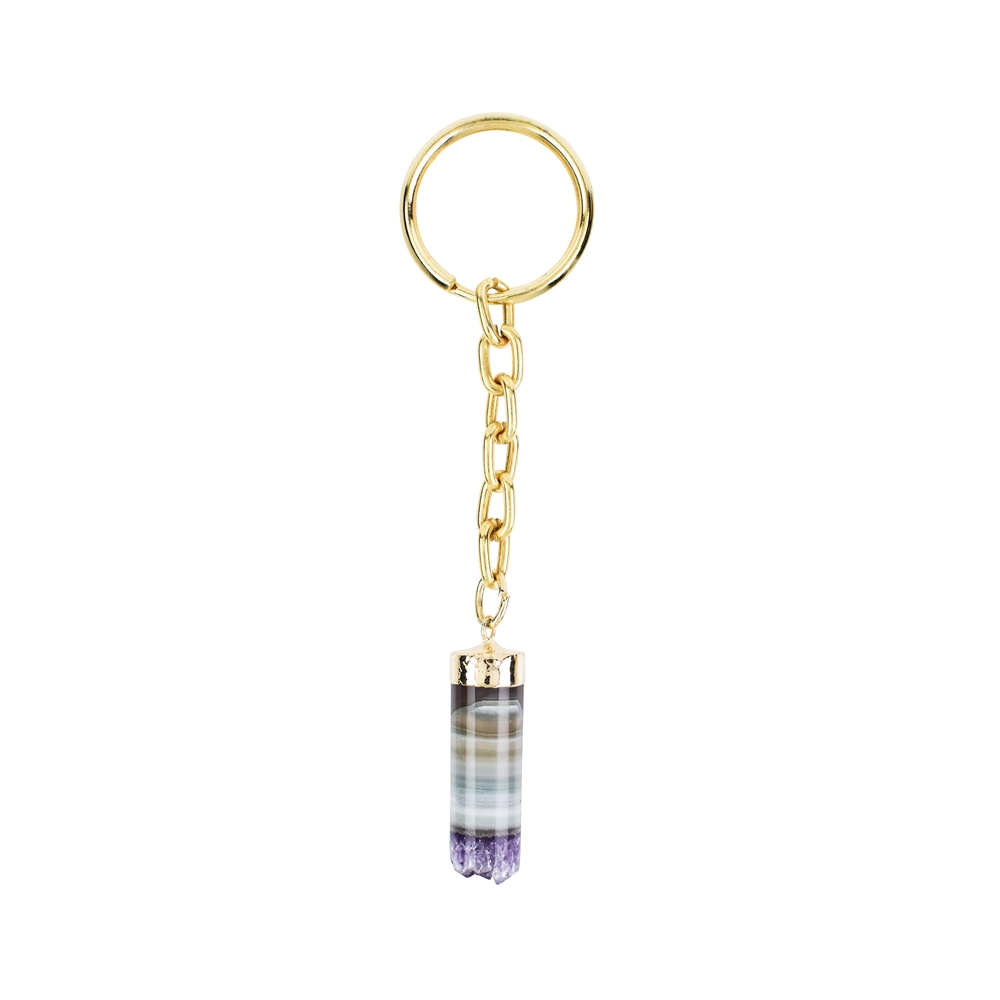 Key Chain Amethyst Cylinder, Galvanic Setting