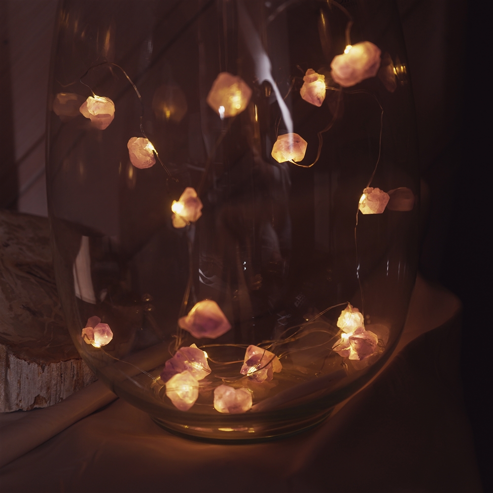Amethyst crystal fairy lights