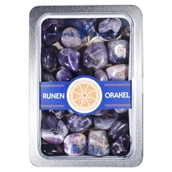 1001207025 Amethyst rune oracle set in box | wholesaler gems, healing stones & jewelry