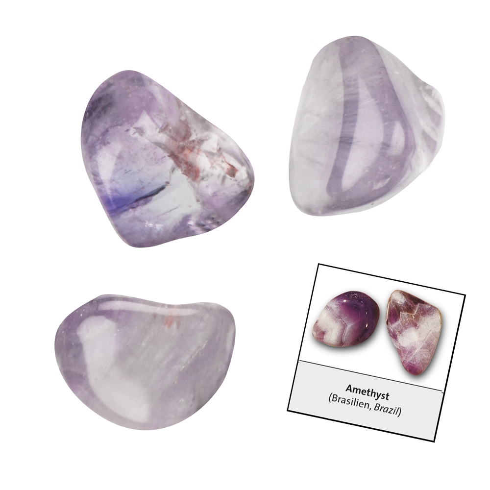 Refill Tumbled Stone and Sticker Amethyst (24 pcs./VE)